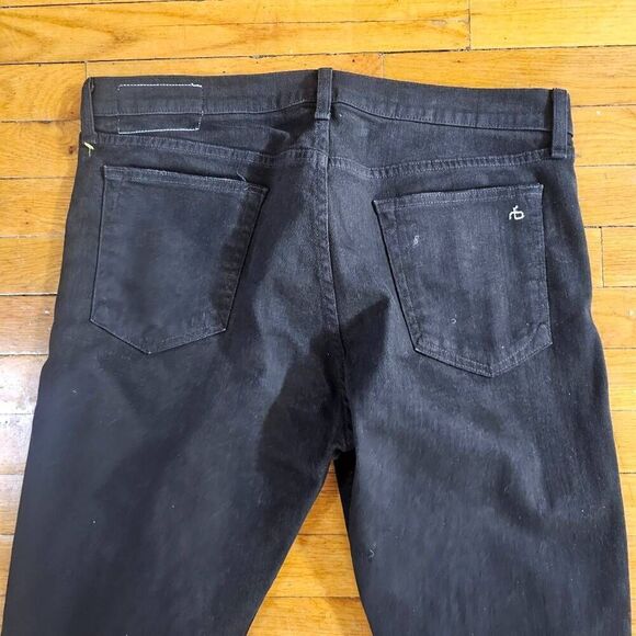 Rag & Bone Mens Jeans 36x33 Black Standard Issue 1 Skinny Stretch - Picture 7 of 10